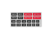 Tool Cabinet Drawer Label Sheet, Sub Labels, Matte Black (8.2 x 3.9 in.)