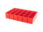 2 x 2 Inch Organizer Bin Set, 24-Piece (Red)
