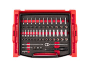 1/4 Inch Drive Shallow and Deep 12-Point Socket and Ratchet Set with Open Top Drawer and Rack, 58-Piece (5/32 - 9/16 in., 4 - 15 mm)