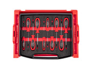 Phillips and Slotted Screwdriver Set with Open Top Drawer and Rack - 4 Inch Shanks, 10-Piece (#0 - #3, 3 - 8 mm)