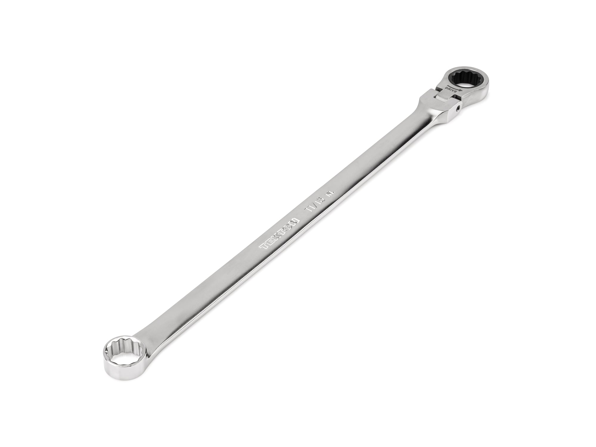 11/16 Inch Long Fixed/Flex Head 12-Point Ratcheting Box End Wrench