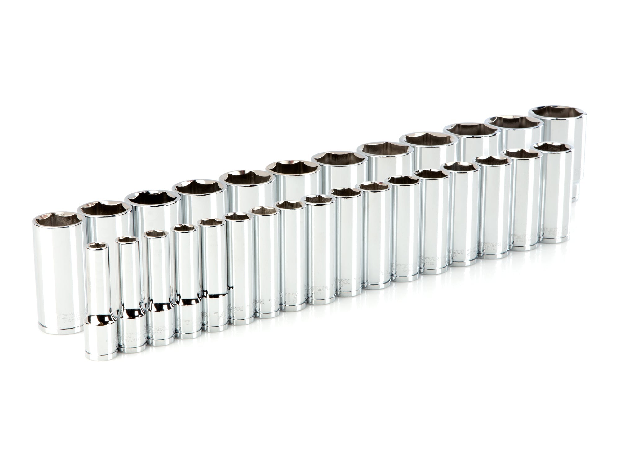 1/2 Inch Drive Deep 6-Point Socket Set, 29-Piece (10 - 38 mm)