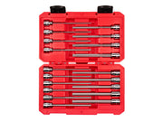 3/8 Inch Drive Long Ball End Hex Bit Socket Set with Case, 19-Piece (1/8 - 3/8 in., 3 - 10 mm)