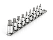 1/2 Inch Drive Torx Bit Socket Set with Rail, 9-Piece (T30 - T80)