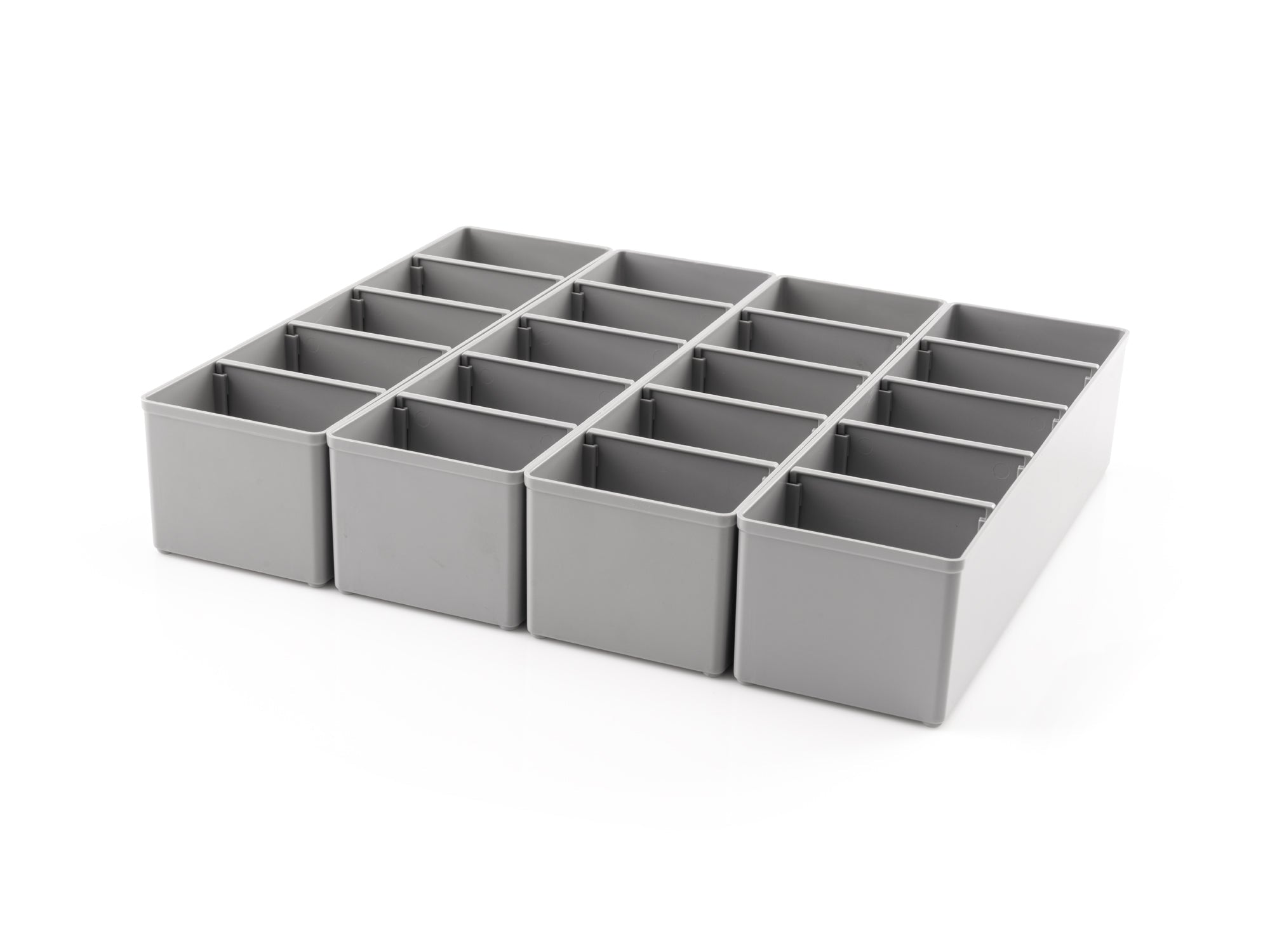 3 x 10 Inch Organizer Bin with Dividers Set, 4-Piece (Gray)