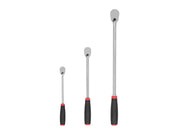 1/4, 3/8, 1/2 Inch Drive Non-Quick-Release Comfort Grip Long Ratchet Set, 3-Piece (9, 12, 18 in.)