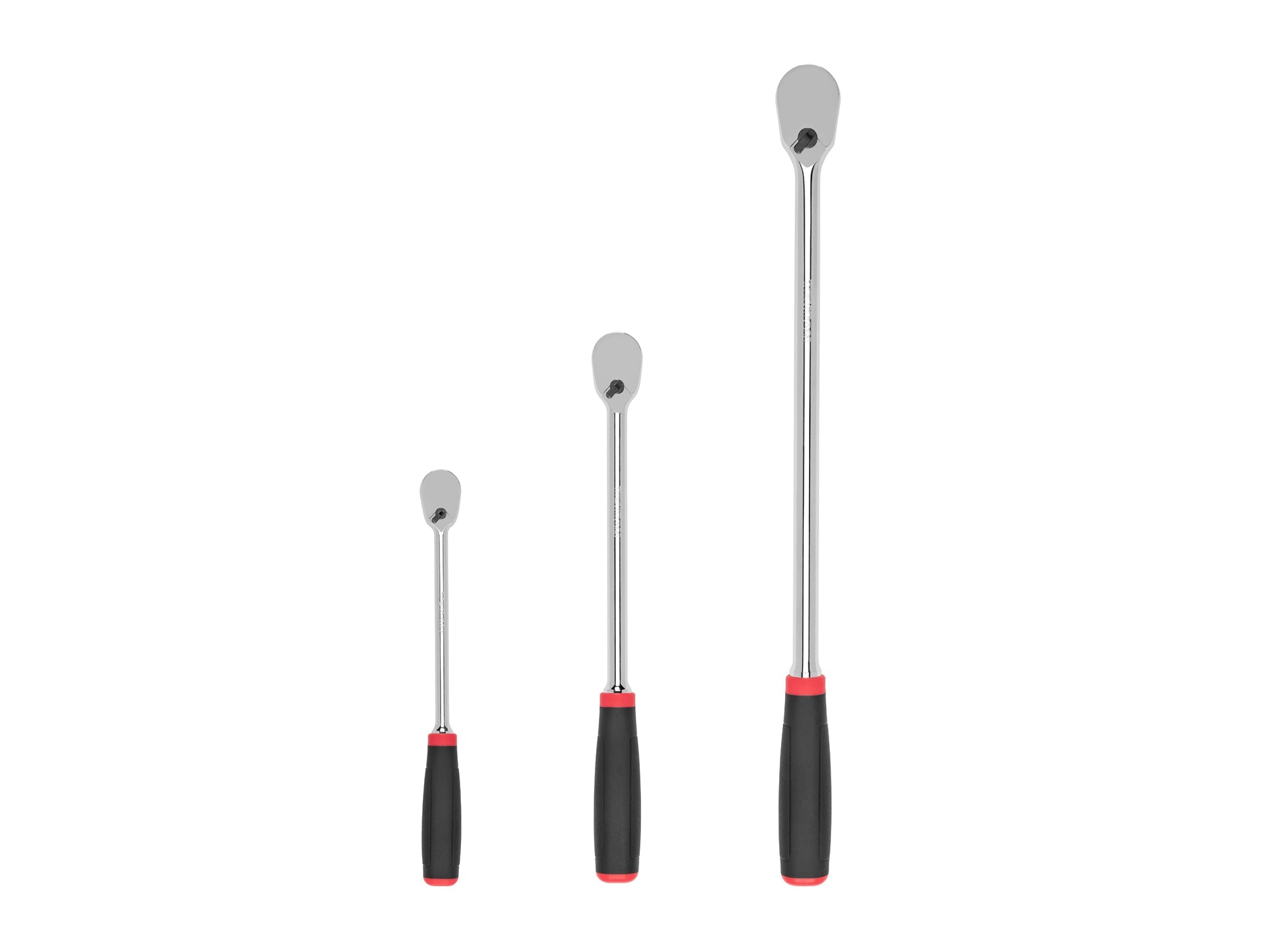 1/4, 3/8, 1/2 Inch Drive Non-Quick-Release Comfort Grip Long Ratchet Set, 3-Piece (9, 12, 18 in.)