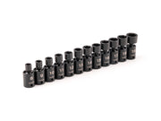 3/8 Inch Drive Shallow 6-Point Universal Joint Impact Socket Set, 12-Piece (8 - 19 mm)