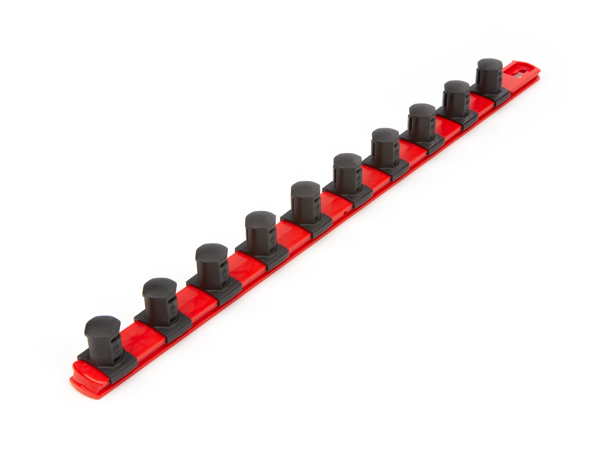 3/4 Inch Drive x 18 Inch Socket Rail, 10 Clips (Red)