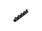3/4 Inch Drive x 8 Inch Socket Rail, 5 Clips (Black)