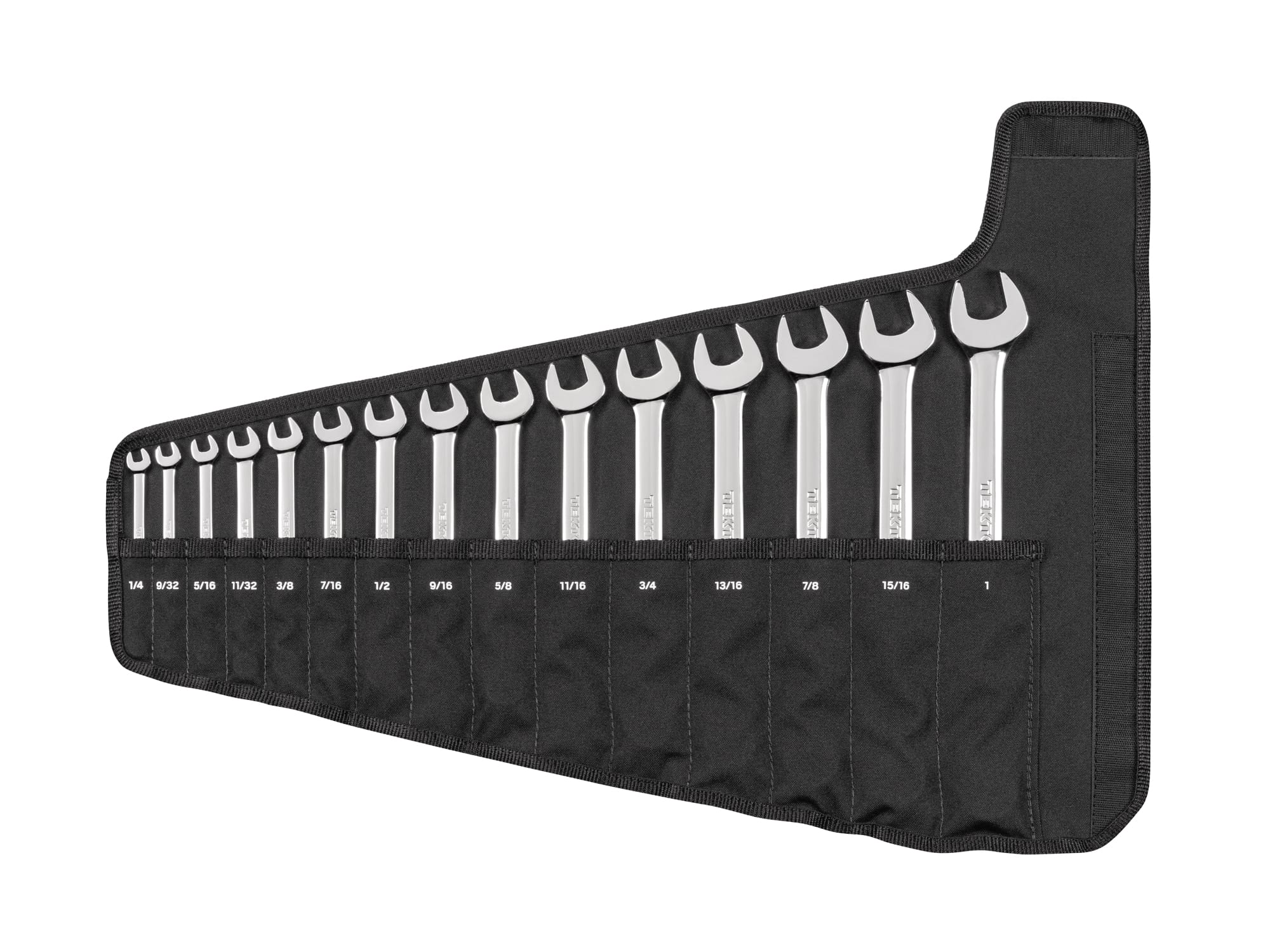Combination Wrench Set with Roll, 15-Piece (1/4 - 1 in.)