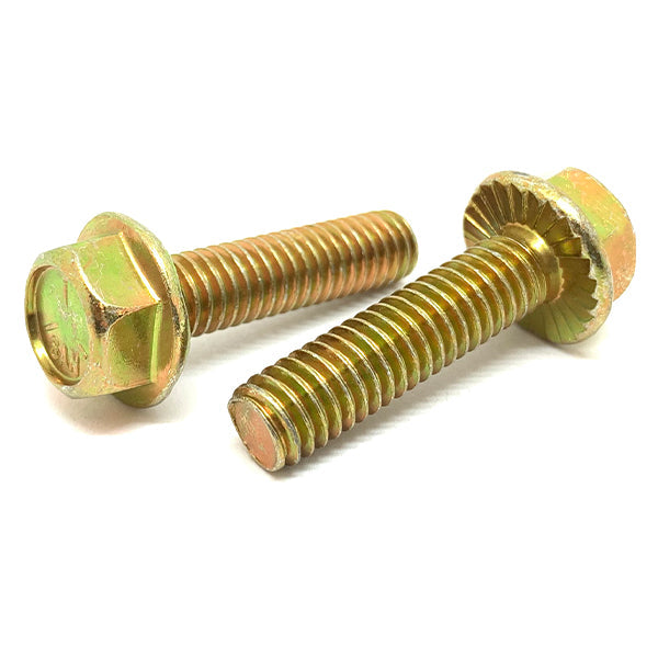 1/2-13x2"  Grade 5 Serrated Hex Flange Bolts Zinc Yellow