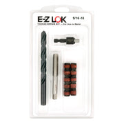 5/16"-18 x 1/2"-13 Carbon Steel Solid Wall Threaded Insert W/Red Loctite Standard Repair Kit with Inserts, Drill Bit, Tap, and Install Tool