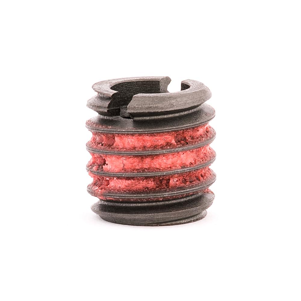 1/4"-20 x 7/16"-14 Carbon Steel Standard Wall Thread Insert for Metal w/ Red Loctite