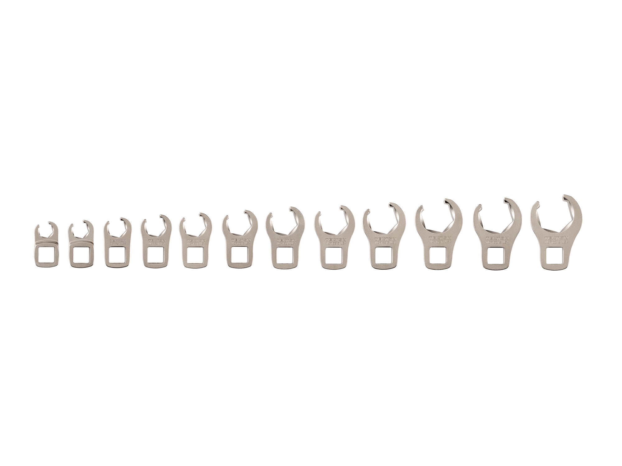 3/8 Inch Drive 6-Point Flare Nut Crowfoot Wrench Set, 12-Piece (8 - 19 mm)