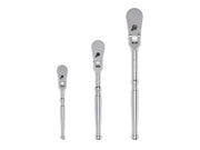 1/4, 3/8, 1/2 Inch Drive Flex Head Ratchet Set, 3-Piece (6, 8, 10-1/2 in.)