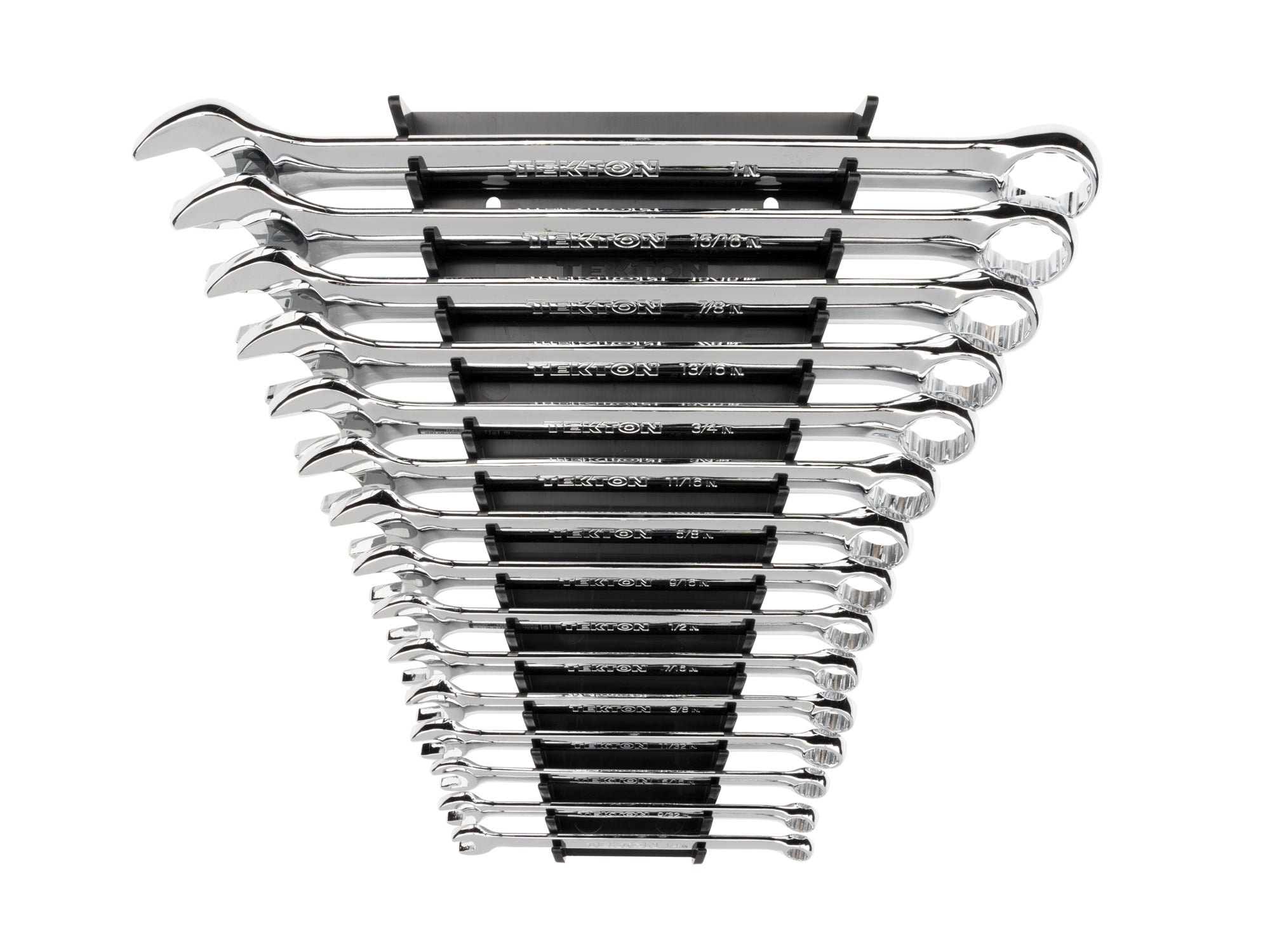 Combination Wrench Set with Rack, 15-Piece (1/4-1 in.)