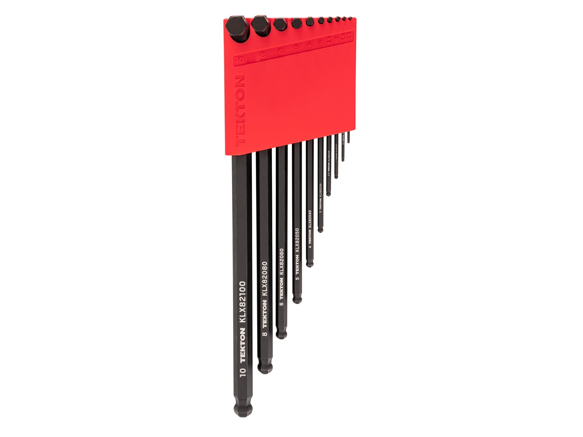 Ball End Hex L-Key Set with Holder, 10-Piece (1.3 - 10 mm, Common Sizes)