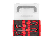 Phillips and Slotted Screwdriver Set with Mini Stacking Tool Box - 4 Inch Shanks, 4-Piece (#1 - #2, 5.5 - 6.5 mm)