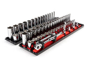 3/8 Inch Drive Shallow and Deep 6-Point Socket and Ratchet Set with Rails and Trays, 74-Piece (1/4 - 1 in., 6 - 24 mm)