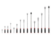 1/4, 3/8, 1/2 Inch Drive Non-Quick-Release Comfort Grip Ratchet and Breaker Bar Set (15-Piece)