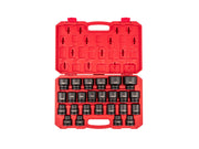 3/4 Inch Drive Shallow 6-Point Impact Socket Set with Case, 25-Piece (17 - 50 mm, Common Sizes)