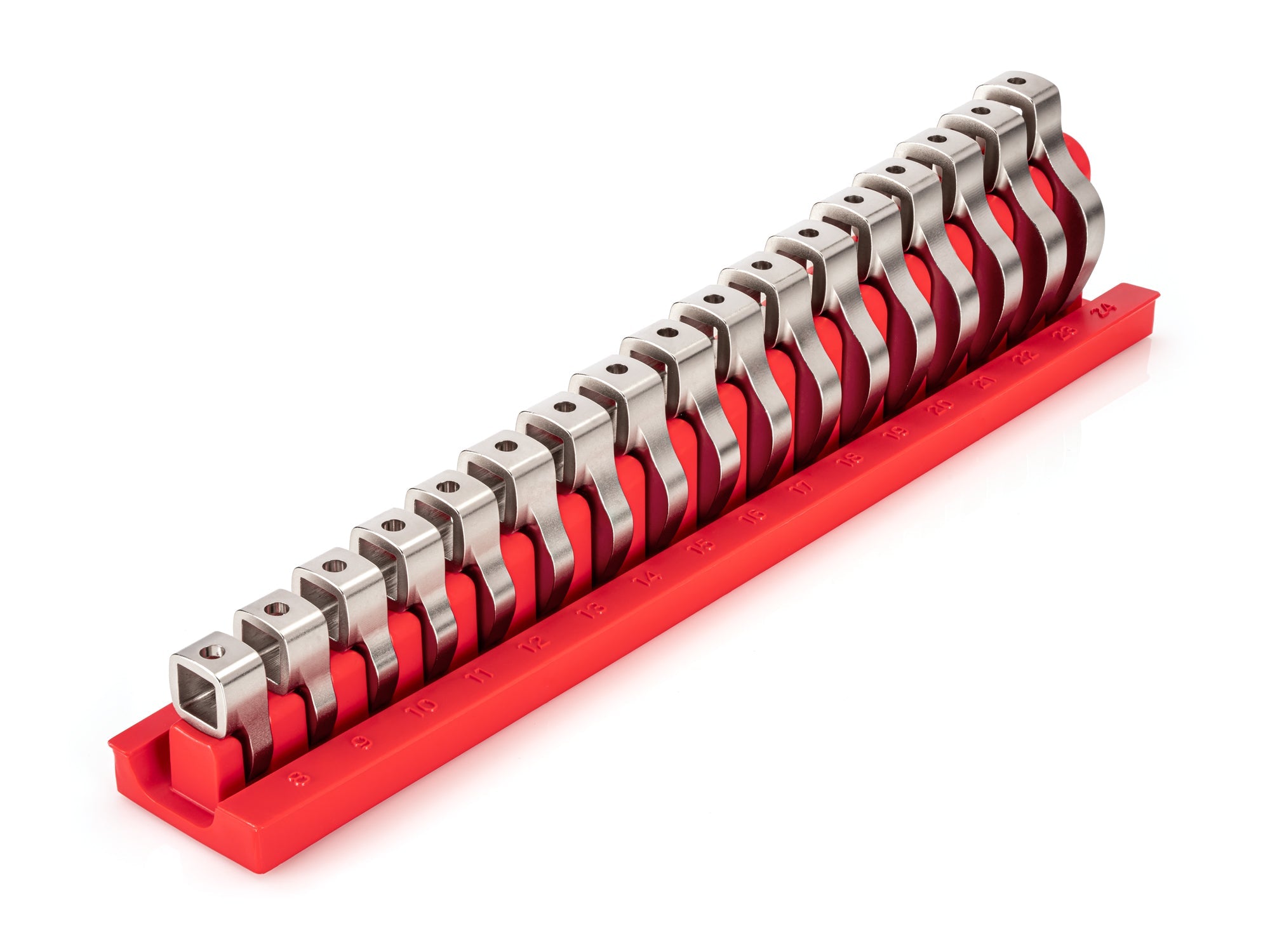3/8 Inch Drive Crowfoot Wrench Set with Rack, 17-Piece (8 - 24 mm)