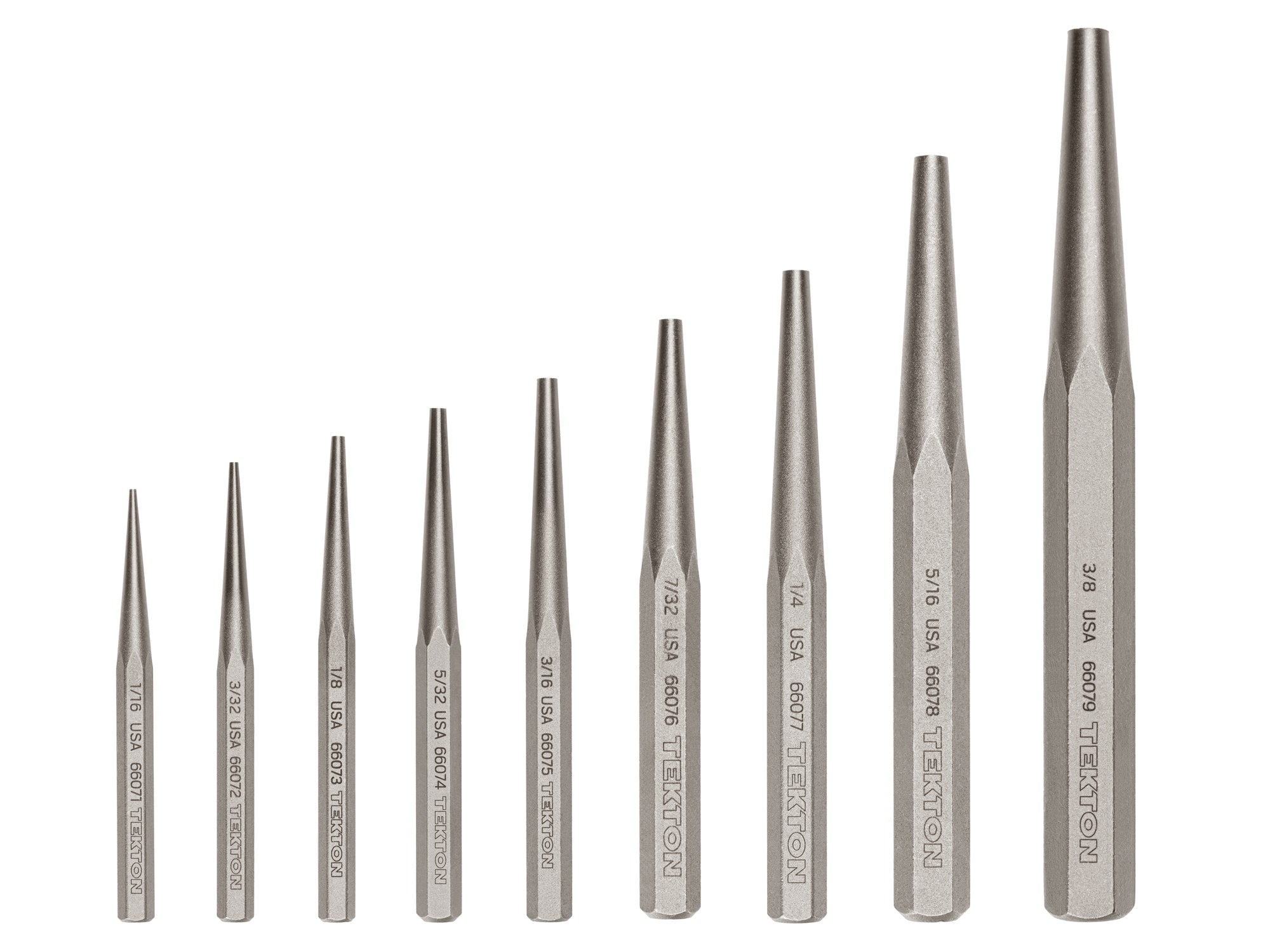 Solid Punch Set, 9-Piece (1/16 - 3/8 in.)