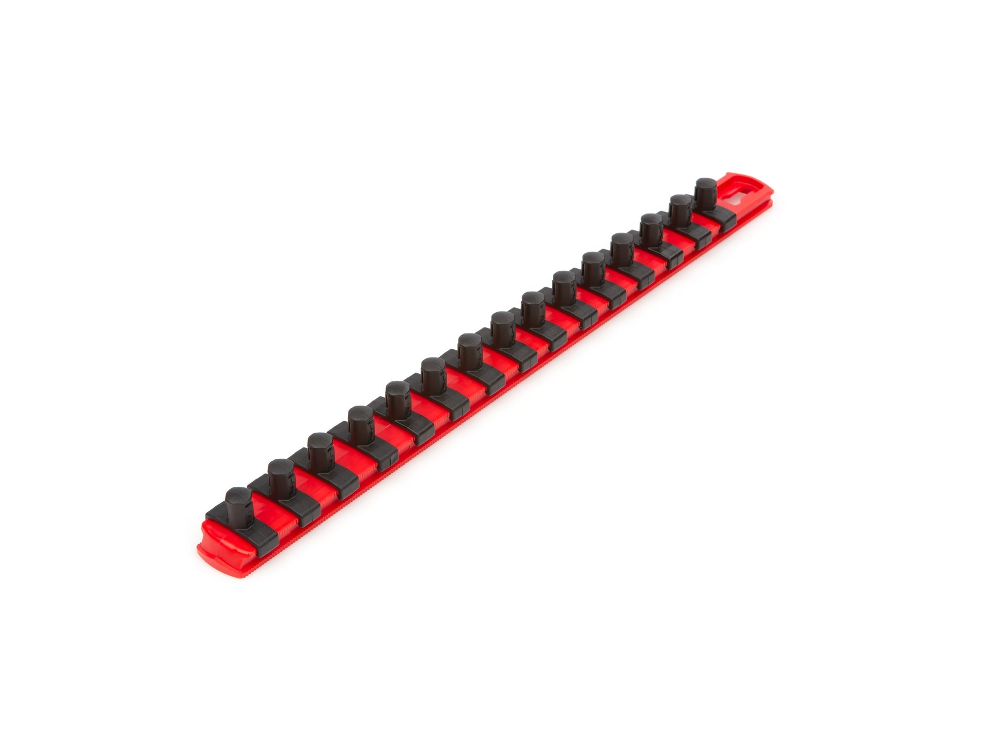 3/8 Inch Drive x 13 Inch Socket Rail, 15 Clips (Red)