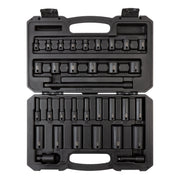 3/8 Inch Drive Shallow and Deep 6-Point Impact Socket Set with Case, 33-Piece (1/4 - 1 in.)